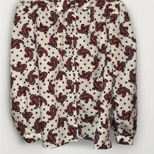 Vintage 80’s GW Original Puffer Shoulder Print Blouse